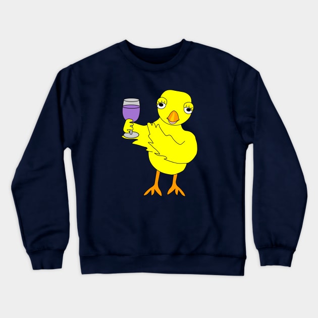 Wine Glass Chick Crewneck Sweatshirt by Barthol Graphics